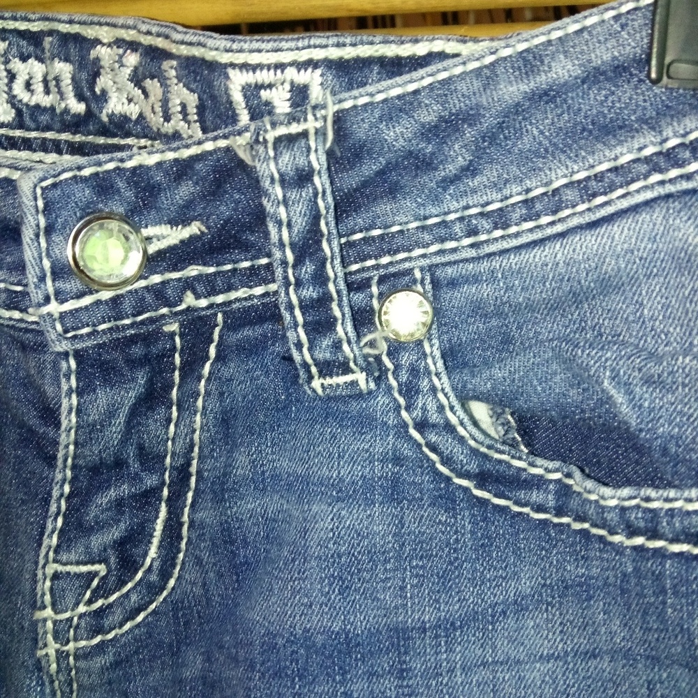 Bui Yah Kah 1 Angel Wing Bling Pocket Low Rise Jeans - Picture 3 of 6